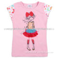 Kids' Wear/Girls' T-shirt, Made of Cotton, Fashionable Design, Summer Beauty Girl Printed